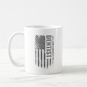 Zahnarzt USA-Flagge Distressed Design Tasse