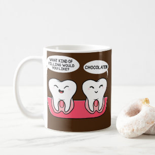 Zahnarzt, was für eine Fülle Sie gerne Zähne m Kaffeetasse