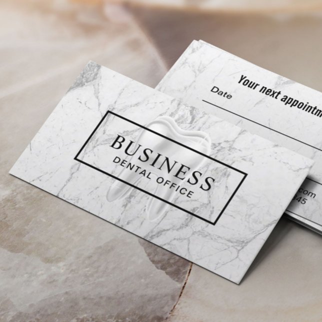 Zahnarzt Zahnarzt Moderne Marmorplantage Terminkarte (Von Creator hochgeladen)