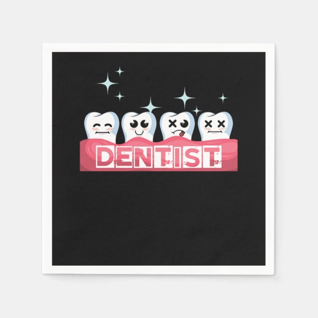 Zahnarzt Zahnärztin Zahnmedizin Geschenk Serviette (Vorderseite)