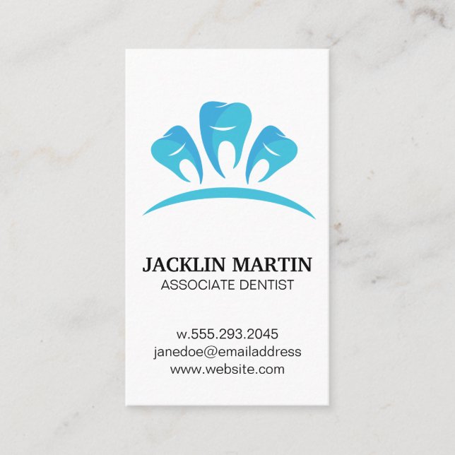 Zahnarzt | Zähne Icon Business Card Visitenkarte (Vorderseite)