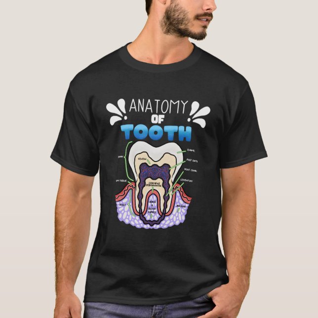 Zahnarztanatomie Zahnarzt Spaß für Kieferorthopädi T-Shirt (Vorderseite)