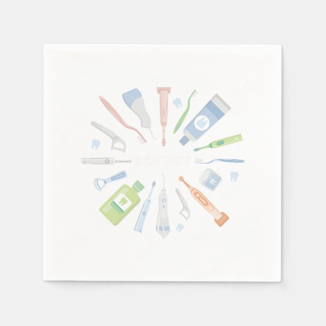 Zahnarztarzt Zahnarzt Teeth Hygienist Gif Serviette (Vorderseite)