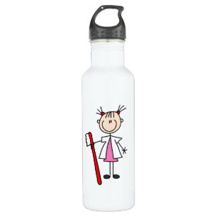 Zahnarztassistent mit Zahnbürste Edelstahlflasche