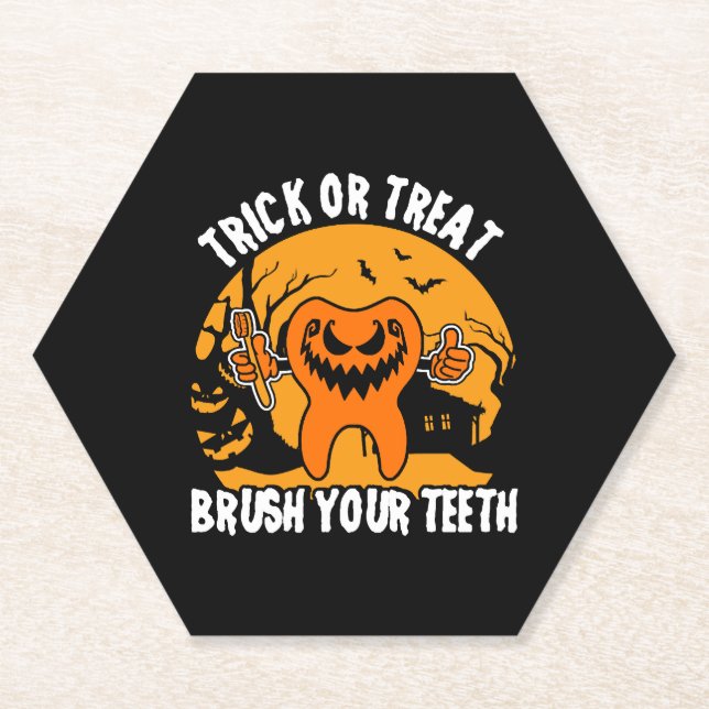 Zahnarztdesign als Halloween-Kostüm Untersetzer (Vorderseite)