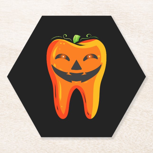 Zahnärzte Tooth Pumpkin Halloween Untersetzer (Vorderseite)