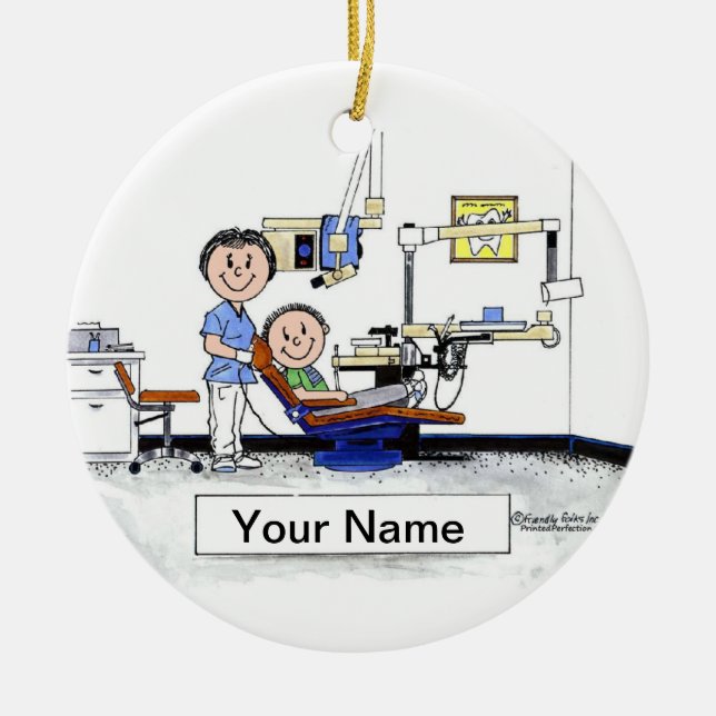 Zahnarzthelfer - Frau Keramikornament (Vorne)