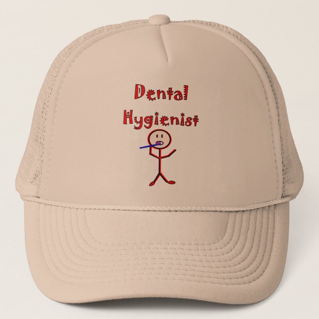 Zahnarzthelfer-Stock-Person mit Zahnbürste Truckerkappe (Vorderseite)