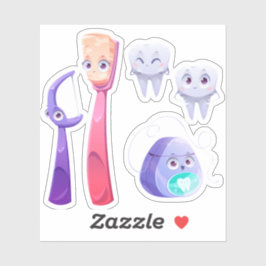 Zahnarzthygiene-Süße Figur-Cartoon Aufkleber