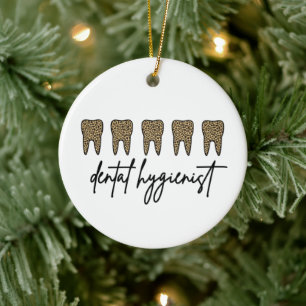 Zahnarzthygienist   RDH Dentist Cheetah Druckgesch Keramik Ornament