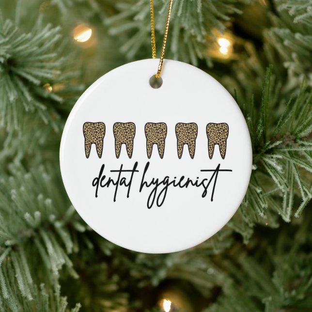 Zahnarzthygienist | RDH Dentist Cheetah Druckgesch Keramik Ornament (Baum)