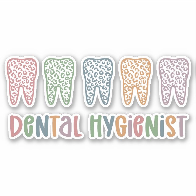 Zahnarzthygienist | RDH Dentist Leopard Zahnspende Aufkleber (Vorderseite)