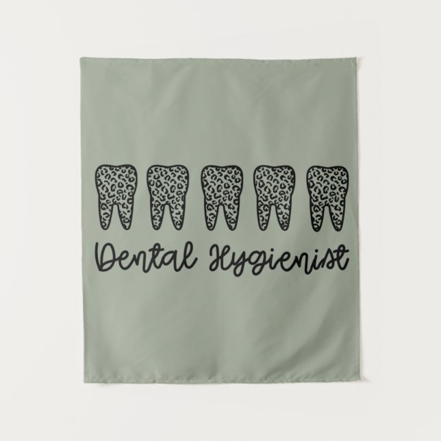 Zahnarzthygienist | RDH Zahnleoparden Wandteppich (Vorderseite)