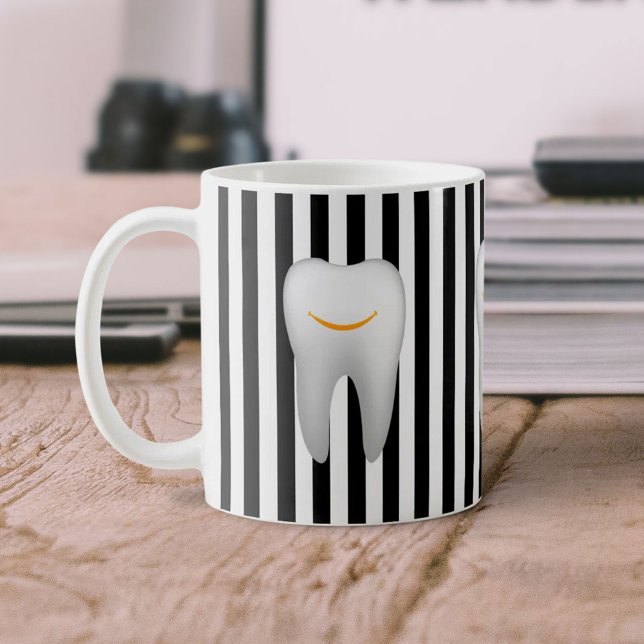 Zahnarzthygienist Zahnärztin Moderne Streifen Kaffeetasse (Von Creator hochgeladen)