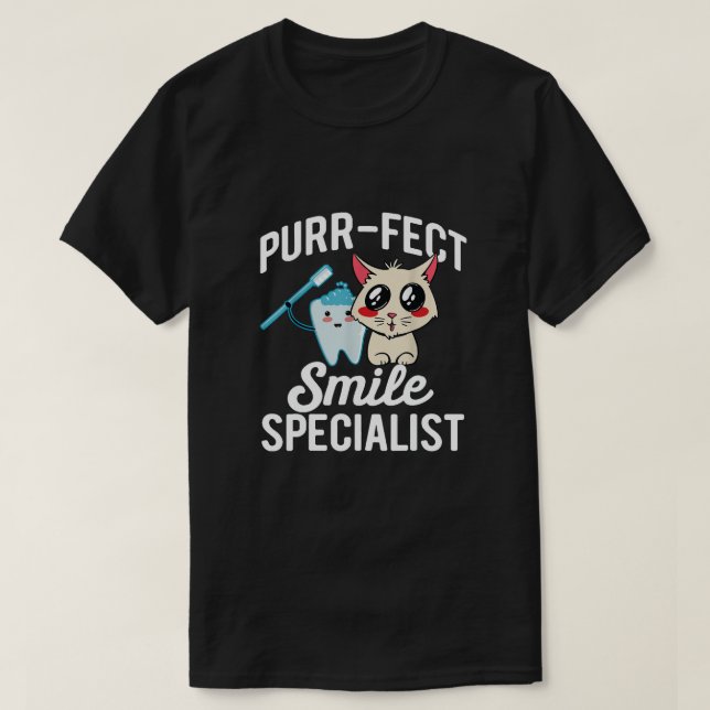 Zahnarzthygienistin bei Tieren Zahnhygiene T-Shirt (Design vorne)