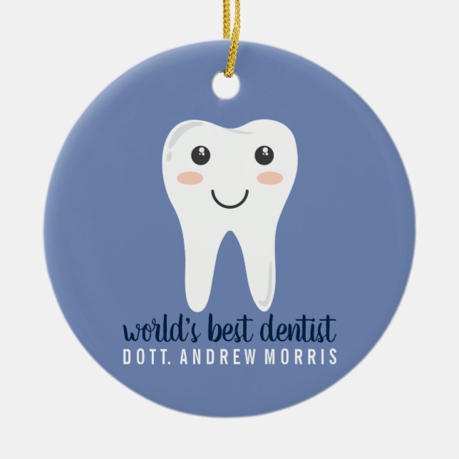 Zahnarztidee für personalisierte Geschenke Keramik Ornament (Vorne)