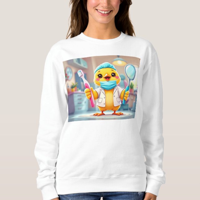 Zahnärztin Hühner Sweatshirt (Vorderseite)