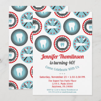 Zahnärztin zum Geburtstag Einladung Zahnhygienisch