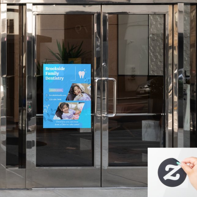 Zahnarztklinik - Bildanzeige anpassen Fensteraufkleber (Büro Tür)