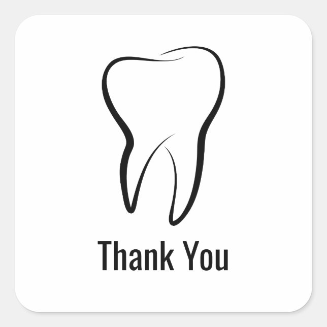 Zahnarztklinik Dental Tooth Danke Quadratischer Aufkleber (Vorderseite)