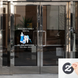 Zahnarztklinik Happy Molar Tooth Zahnarzt individu Fensteraufkleber