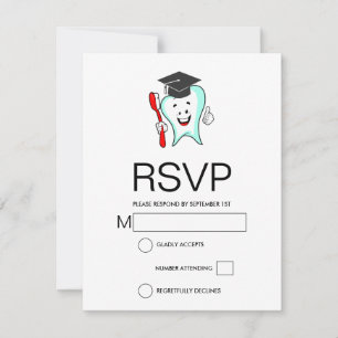 Zahnärztliche Betreuung Glücklicher Zahn mit Zahnb RSVP Karte