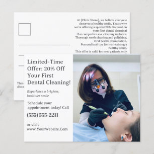 Zahnärztliche oder Gesundheitsklinik-Werbung Postkarte