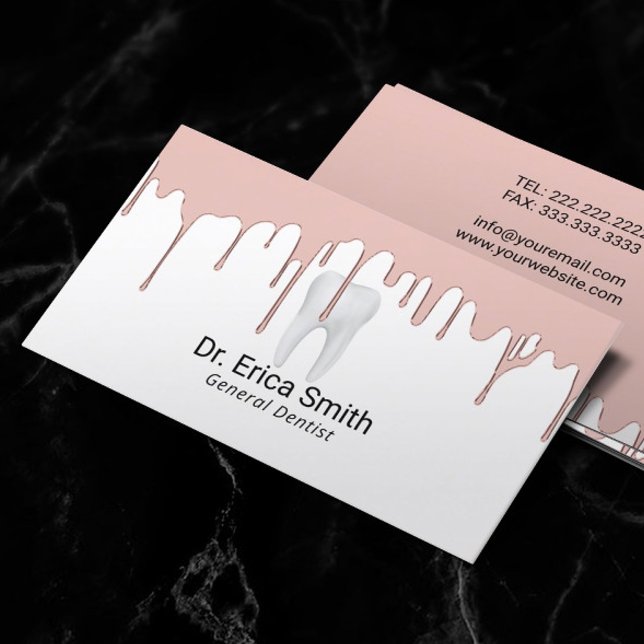 Zahnärztliche Rose Gold Driving Zahnpflege Visitenkarte (Von Creator hochgeladen)
