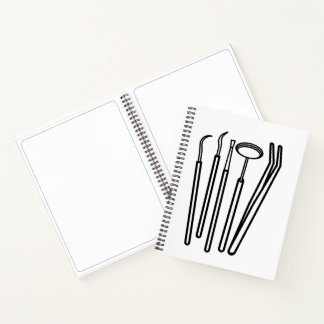 Zahnärztliche Werkzeuge Line Art Minimalistische S Notizbuch