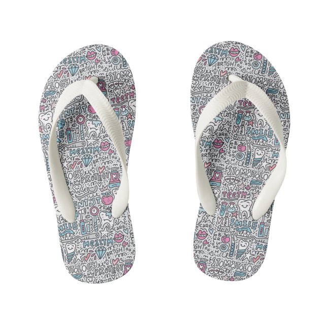 Zahnarztmuster für Cartoon Kinderbadesandalen (Fußbett)
