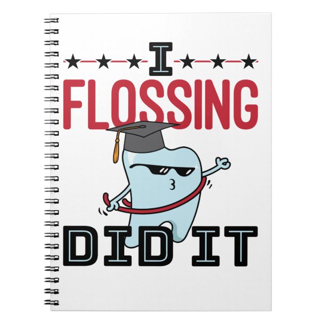 Zahnarztschulen Abschluss Funny Flossing Notizblock (Vorderseite)