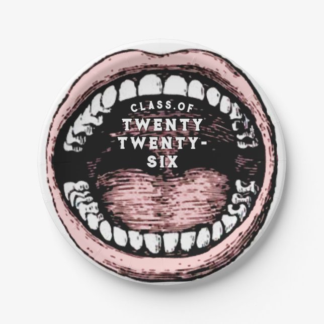 Zahnarztschullehrer-Abschluss Pappteller (Vorderseite)