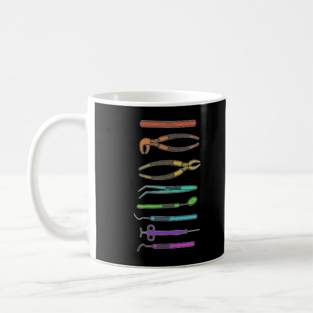 Zahnarztwerkzeug für Zahnärzte Zahnarztzahnärzte Kaffeetasse (Links)