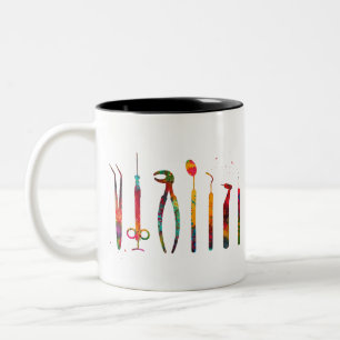Zahnarztwerkzeuge Zweifarbige Tasse