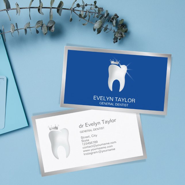 Zahnarztzahn Zahnklinik Whitening Smile Crown Visitenkarte (Von Creator hochgeladen)