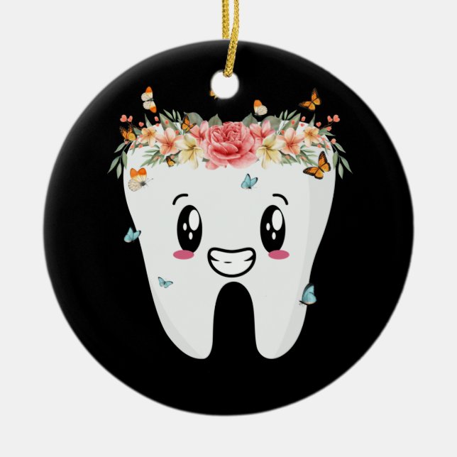 Zahnarztzahnarzt für Mundhygiene Keramik Ornament (Vorne)