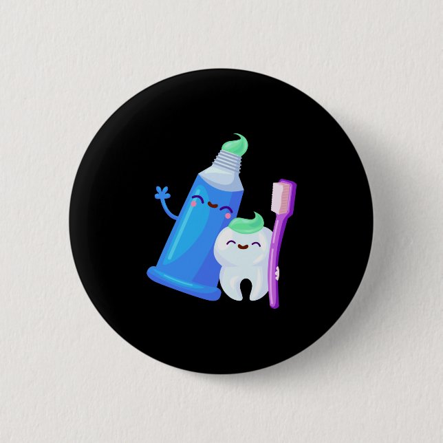 Zahnarztzahnärztin für Niedliche Zähne Button (Vorderseite)