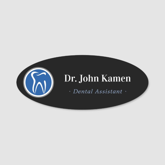 Zahnassistent | Zähne-Logo Namensschild (Vorderseite)