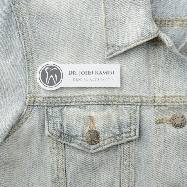 Zahnassistent | Zähne-Logo Namensschild (Beispiel)