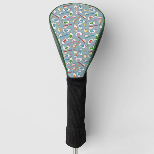 Zahnbürste-u. Zahnpasta-Muster Golf Headcover (Vorderseite)