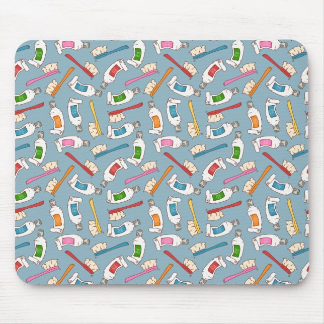Zahnbürste-u. Zahnpasta-Muster Mousepad (Vorne)