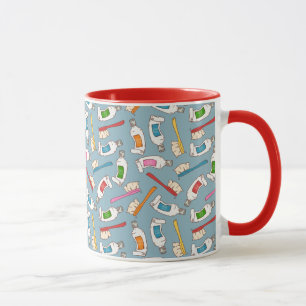 Zahnbürste-u. Zahnpasta-Muster Tasse