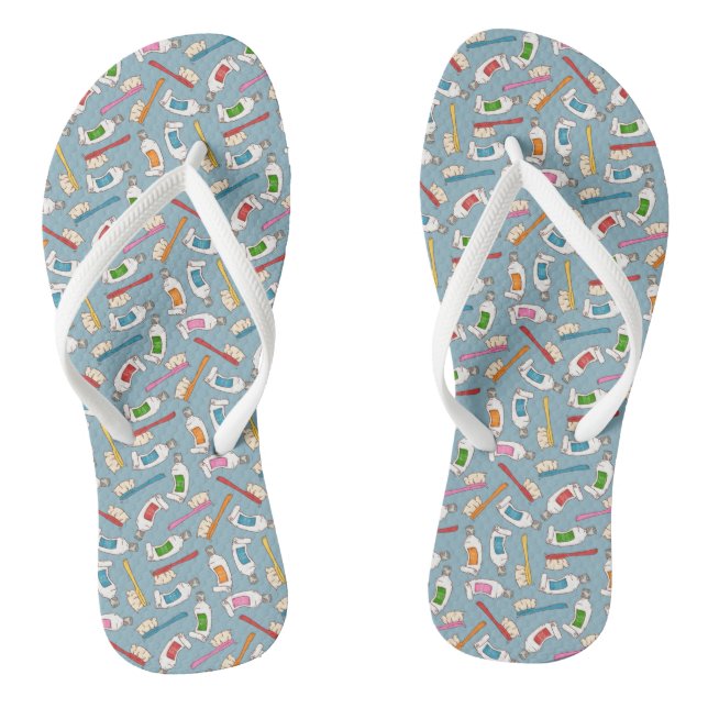 Zahnbürste und Zahnpaste Flip Flops (Fußbett)