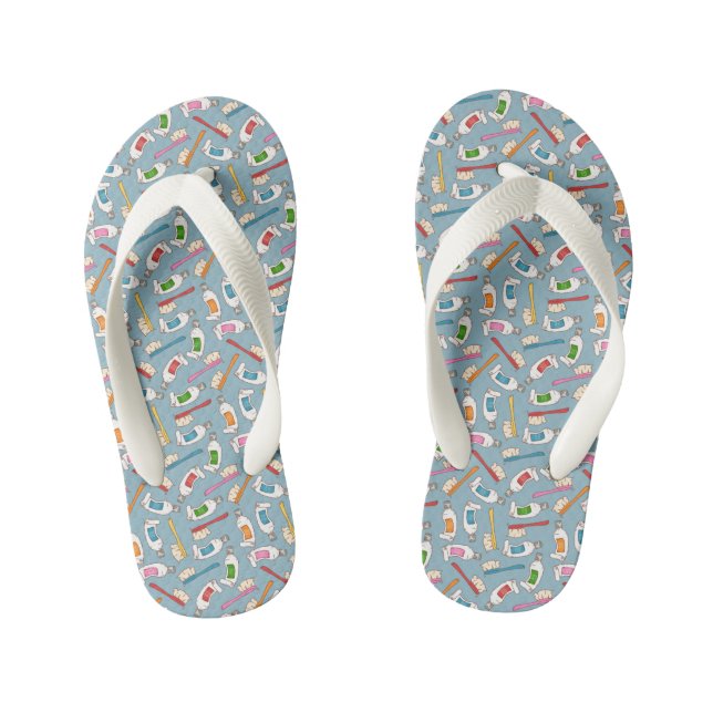 Zahnbürste und Zahnpaste Kinderbadesandalen (Fußbett)