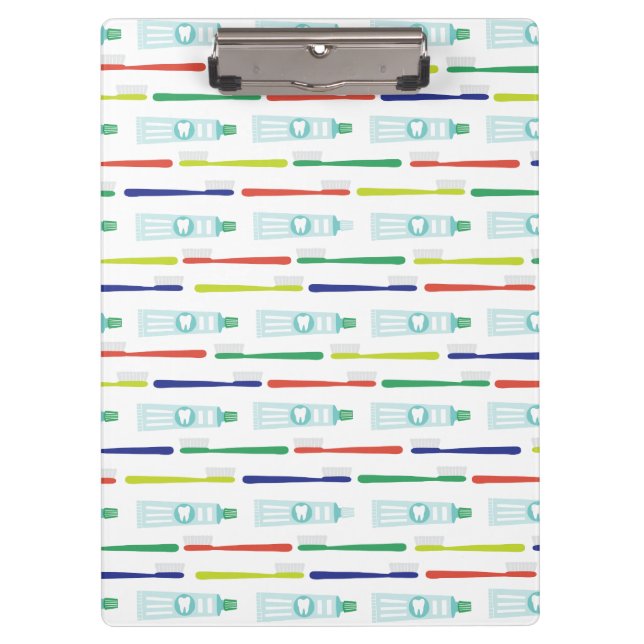 Zahnbürste Zahnpasta Clipboard Klemmbrett (Vorderseite)