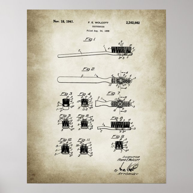 Zahnbürstenpatent Poster (Vorne)