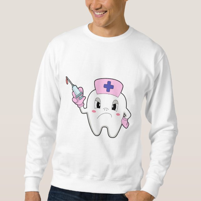 Zähne als Krankenschwester mit Spritze.PNG Sweatshirt (Vorderseite)