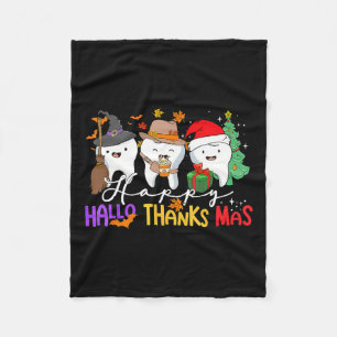 Zähne Halloween Erntedank Weihnachtskids Men De Fleecedecke