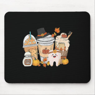 Zähne Kaffee Herbst Zahnärztlich Kürbis Latte Zahn Mousepad