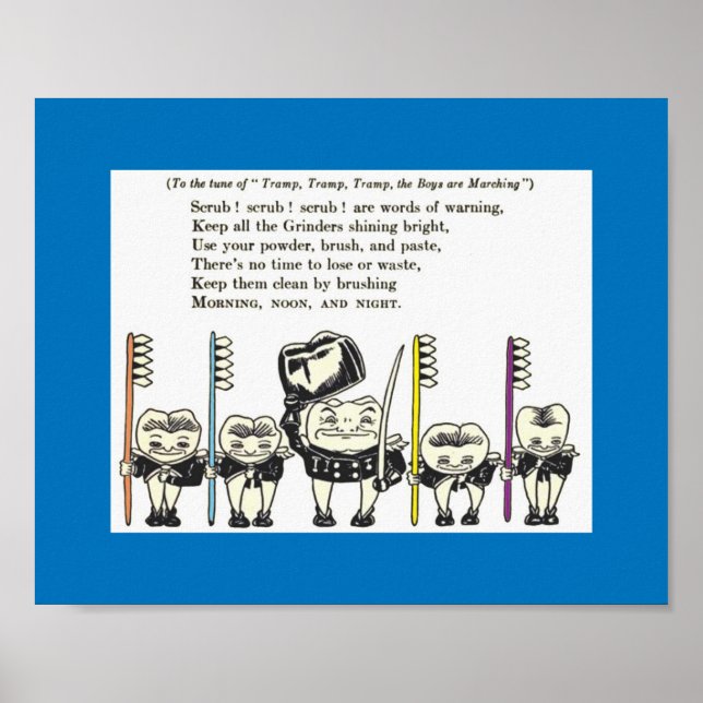 Zähne: Kinderzelt Brushing Song etwa 1922 Poster (Vorne)
